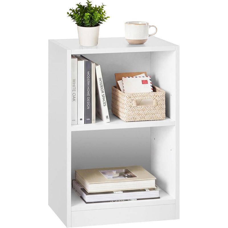 Casa si Gradina - Mobilier - Comode si corpuri - Noptiere - Noptiera cu compartimente deschise si raft reglabil, stil minimalist, MDF si PAL, 40x30x60 cm, alb - Infinity.ro