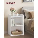 Casa si Gradina - Mobilier - Comode si corpuri - Noptiere - Noptiera cu compartimente deschise si raft reglabil, stil minimalist, MDF si PAL, 40x30x60 cm, alb - Infinity.ro