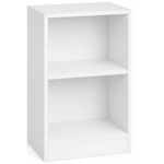 Casa si Gradina - Mobilier - Comode si corpuri - Noptiere - Noptiera cu compartimente deschise si raft reglabil, stil minimalist, MDF si PAL, 40x30x60 cm, alb - Infinity.ro