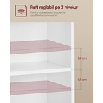 Casa si Gradina - Mobilier - Comode si corpuri - Noptiere - Noptiera cu compartimente deschise si raft reglabil, stil minimalist, MDF si PAL, 40x30x60 cm, alb - Infinity.ro