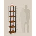 Casa si Gradina - Mobilier - Biblioteci si rafturi - Biblioteci - Biblioteca cu 6 rafturi, cadru metalic, stil industrial, 38x24x173 cm, maro rustic - Infinity.ro
