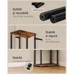 Casa si Gradina - Mobilier - Biblioteci si rafturi - Biblioteci - Biblioteca cu 6 rafturi, cadru metalic, stil industrial, 38x24x173 cm, maro rustic - Infinity.ro