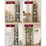 Casa si Gradina - Mobilier - Biblioteci si rafturi - Biblioteci - Biblioteca cu 6 rafturi, cadru metalic, stil industrial, 38x24x173 cm, maro rustic - Infinity.ro