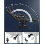 Casa si Gradina - Mobilier - Scaune si fotolii - Scaune - Scaun gaming ergonomic cu suport pentru picioare, tetiera reglabila si suport lombar, maxim 150 kg, 70x64x128 cm, negru - Infinity.ro