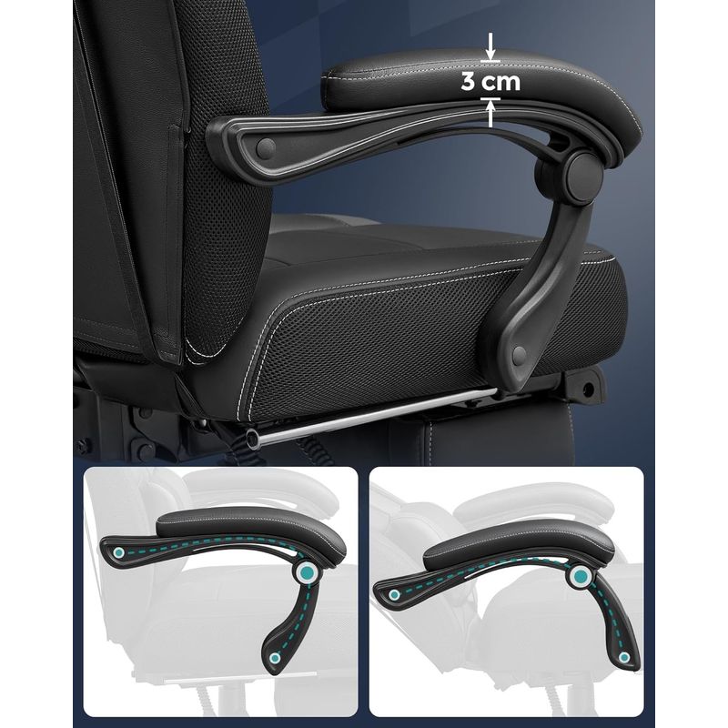 Casa si Gradina - Mobilier - Scaune si fotolii - Scaune - Scaun gaming ergonomic cu suport pentru picioare, tetiera reglabila si suport lombar, maxim 150 kg, 70x64x128 cm, negru - Infinity.ro