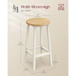 Casa si Gradina - Mobilier - Scaune si fotolii - Scaune - Set 2 scaune bar inalte, sezut rotund, cadru din otel, inaltime 65 cm, stil industrial, stejar bej - Infinity.ro