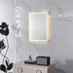 Casa si Gradina - Mobilier - Mobilier baie - Corpuri baie - Oglinda baie LED dreptunghiulara cu functie anti-aburire, iluminare reglabila cu control tactil, 50x70 cm - Infinity.ro