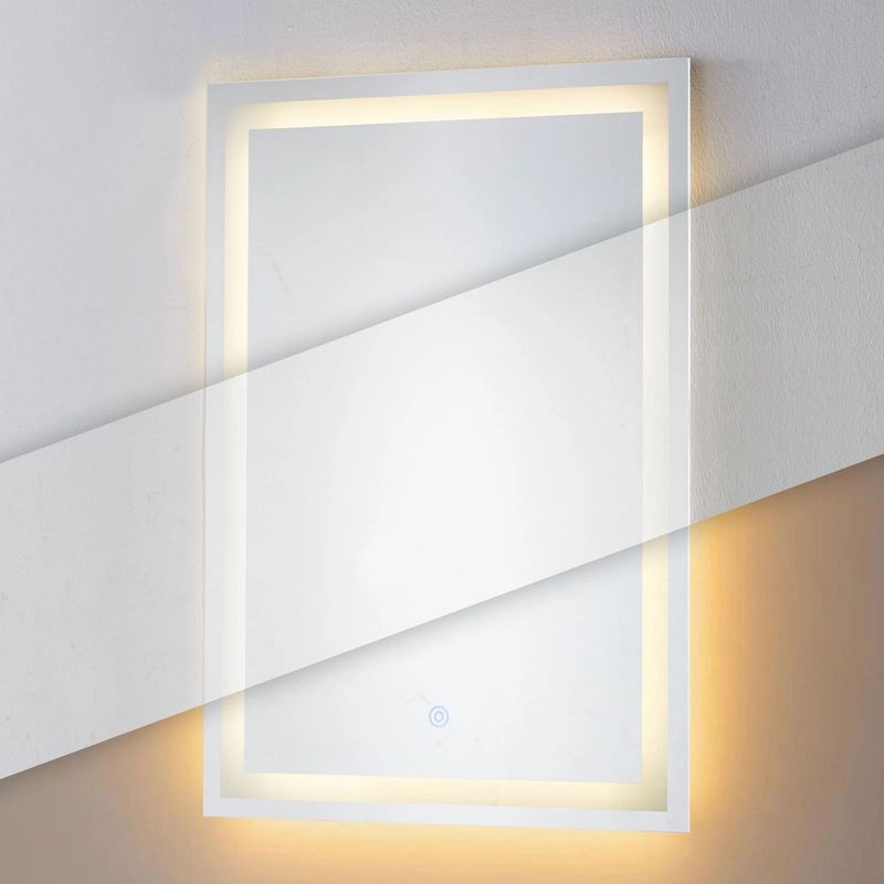 Casa si Gradina - Mobilier - Mobilier baie - Corpuri baie - Oglinda baie LED dreptunghiulara cu functie anti-aburire, iluminare reglabila cu control tactil, 50x70 cm - Infinity.ro