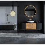 Casa si Gradina - Mobilier - Mobilier baie - Corpuri baie - Oglinda baie LED rotunda cu functie anti-aburire, iluminare perimetrala reglabila cu control tactil, 80 cm - Infinity.ro