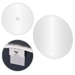 Casa si Gradina - Mobilier - Mobilier baie - Corpuri baie - Oglinda baie LED rotunda cu functie anti-aburire, iluminare perimetrala reglabila cu control tactil, 80 cm - Infinity.ro