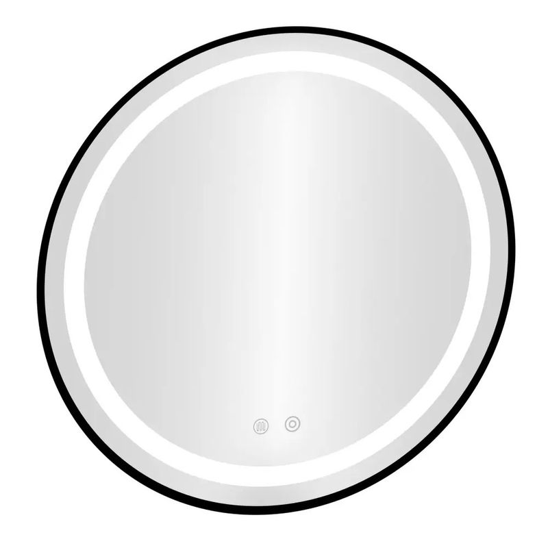 Casa si Gradina - Mobilier - Mobilier baie - Corpuri baie - Oglinda baie LED rotunda cu functie anti-aburire, iluminare reglabila cu control tactil, 80 cm, negru - Infinity.ro