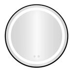 Casa si Gradina - Mobilier - Mobilier baie - Corpuri baie - Oglinda baie LED rotunda cu functie anti-aburire, iluminare reglabila cu control tactil, 80 cm, negru - Infinity.ro