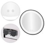 Casa si Gradina - Mobilier - Mobilier baie - Corpuri baie - Oglinda baie LED rotunda cu functie anti-aburire, iluminare reglabila cu control tactil, 60 cm, negru - Infinity.ro