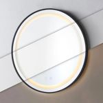 Casa si Gradina - Mobilier - Mobilier baie - Corpuri baie - Oglinda baie LED rotunda cu functie anti-aburire, iluminare reglabila cu control tactil, 60 cm, negru - Infinity.ro