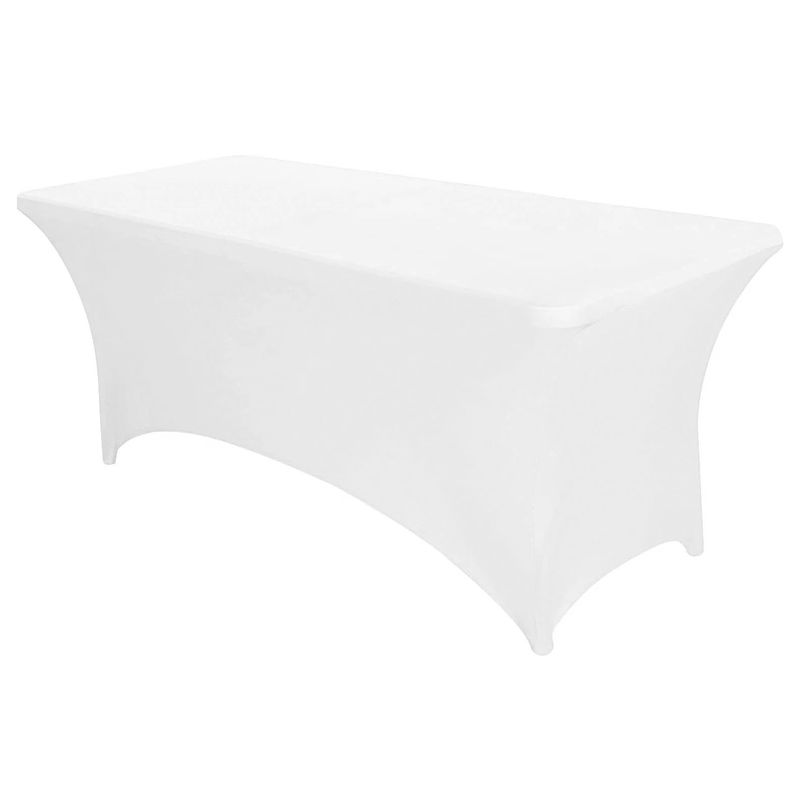 Casa si Gradina - Gradina si terasa - Mobilier exterior - Seturi mobila gradina - Husa elastica pentru masa gradina sau evenimente, poliester si spandex, 240x76x74 cm, alb - Infinity.ro