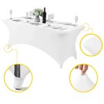 Casa si Gradina - Gradina si terasa - Mobilier exterior - Seturi mobila gradina - Husa elastica pentru masa gradina sau evenimente, poliester si spandex, 240x76x74 cm, alb - Infinity.ro