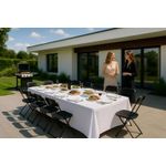 Casa si Gradina - Gradina si terasa - Mobilier exterior - Seturi mobila gradina - Husa elastica pentru masa gradina sau evenimente, poliester si spandex, 240x76x74 cm, alb - Infinity.ro