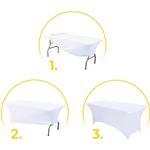 Casa si Gradina - Gradina si terasa - Mobilier exterior - Seturi mobila gradina - Husa elastica pentru masa gradina sau evenimente, poliester si spandex, 240x76x74 cm, alb - Infinity.ro