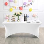 Casa si Gradina - Gradina si terasa - Mobilier exterior - Seturi mobila gradina - Husa elastica pentru masa gradina sau evenimente, poliester si spandex, 240x76x74 cm, alb - Infinity.ro