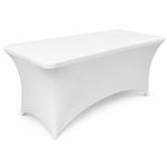 Casa si Gradina - Gradina si terasa - Mobilier exterior - Seturi mobila gradina - Husa elastica pentru masa gradina sau evenimente, poliester si spandex, 240x76x74 cm, alb - Infinity.ro