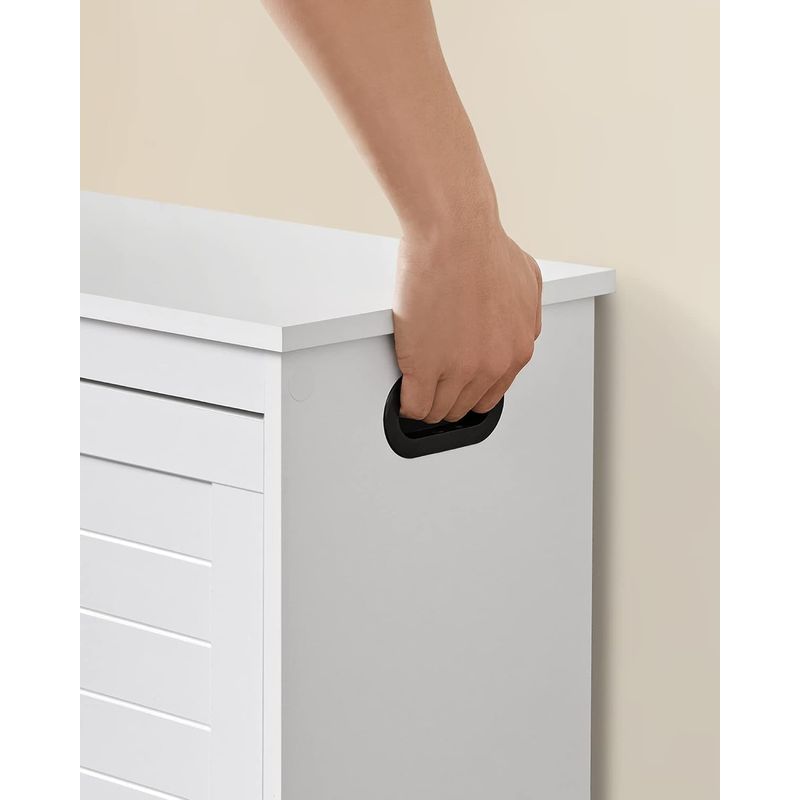 Casa si Gradina - Mobilier - Dulapuri si sifoniere - Dulapuri pantofi - Bancuta pentru pantofi cu usa rabatabila si compartiment interior reglabil, 80x30x46 cm, alb - Infinity.ro