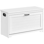 Casa si Gradina - Mobilier - Dulapuri si sifoniere - Dulapuri pantofi - Bancuta pentru pantofi cu usa rabatabila si compartiment interior reglabil, 80x30x46 cm, alb - Infinity.ro