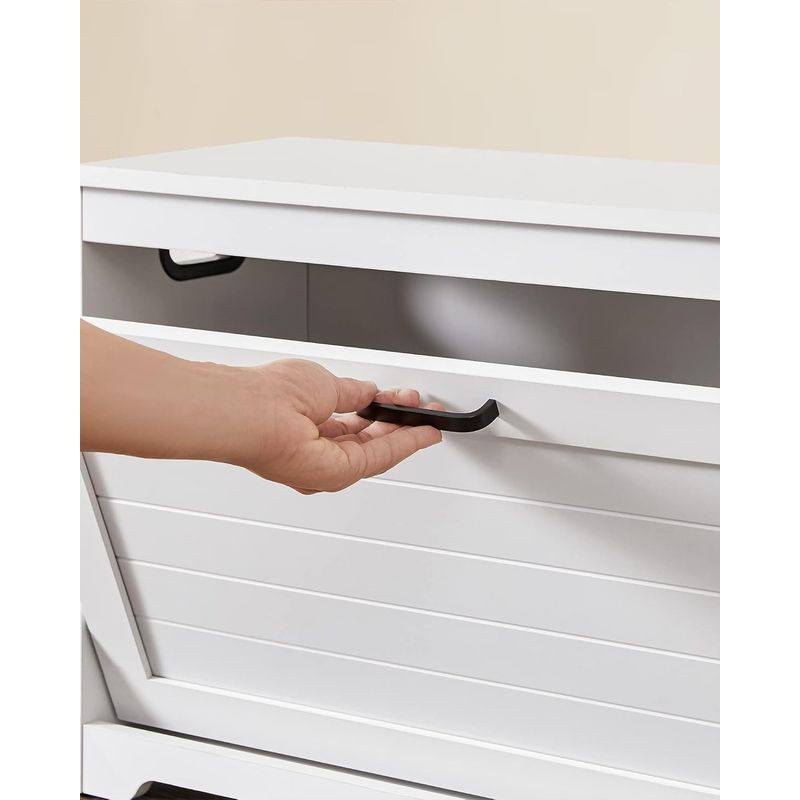 Casa si Gradina - Mobilier - Dulapuri si sifoniere - Dulapuri pantofi - Bancuta pentru pantofi cu usa rabatabila si compartiment interior reglabil, 80x30x46 cm, alb - Infinity.ro