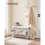 Casa si Gradina - Mobilier - Dulapuri si sifoniere - Dulapuri pantofi - Bancuta pentru pantofi cu usa rabatabila si compartiment interior reglabil, 80x30x46 cm, alb - Infinity.ro