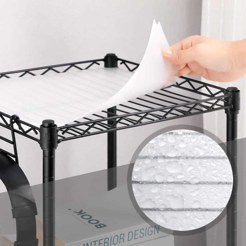 Casa si Gradina - Mobilier - Mobilier baie - Corpuri baie - Raft pentru baie sau bucatarie, cu 3 niveluri, polite reglabile si cadru metalic, 30x30x73 cm, negru - Infinity.ro