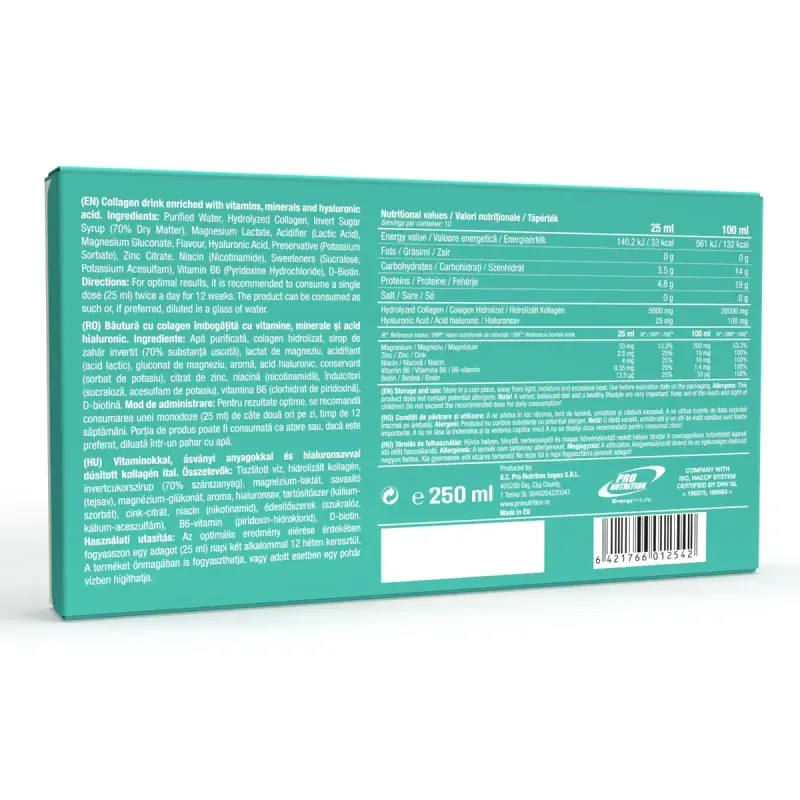 Ingrijire personala si Cosmetice - Sanatate si wellness - Suplimente alimentare - Produse anti-imbatranire si frumusete - Colagen cu acid hialuronic Fit & Beauty, Zmeura, 10 monodoze x 25ml - Infinity.ro