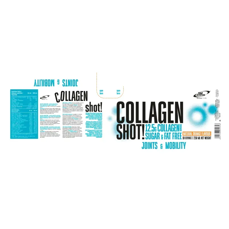 Ingrijire personala si Cosmetice - Sanatate si wellness - Suplimente alimentare - Produse anti-imbatranire si frumusete - Collagen Shot!, Aroma naturala de portocale, 10 monodoze x 25ml - Infinity.ro