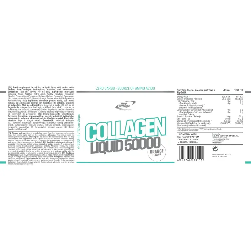 Ingrijire personala si Cosmetice - Sanatate si wellness - Suplimente alimentare - Produse anti-imbatranire si frumusete - Collagen Liquid 50.000 Portocale 500 ml - Infinity.ro