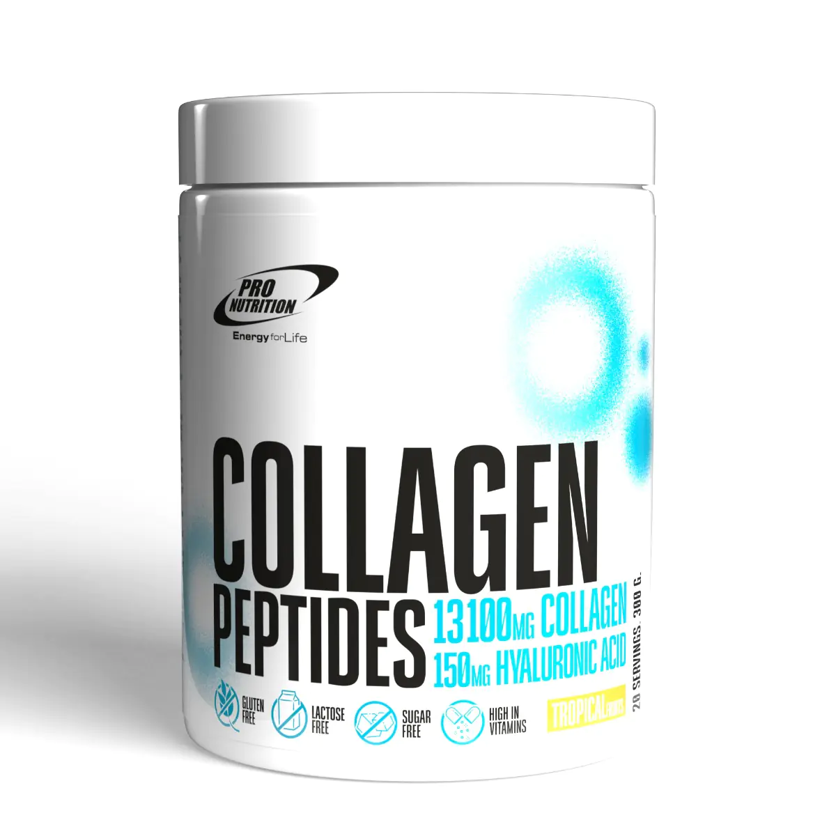 Collagen Peptides – Acid hialuronic si vitamine, Tropical Fruits, 300g