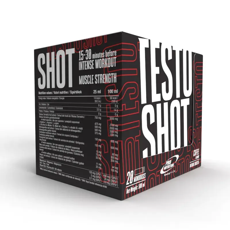 Ingrijire personala si Cosmetice - Sanatate si wellness - Nutritie sportiva - Pre, intra si post antrenament - Extracte naturale, Testo Shot, 20 monodoze x 25 ml - Infinity.ro