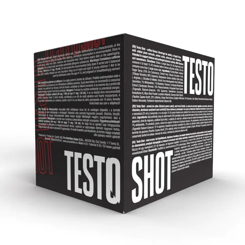 Ingrijire personala si Cosmetice - Sanatate si wellness - Nutritie sportiva - Pre, intra si post antrenament - Extracte naturale, Testo Shot, 20 monodoze x 25 ml - Infinity.ro