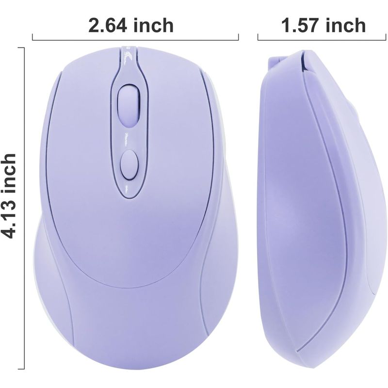 PC, gaming si accesorii - Periferice PC - Mouse - VU-TEK 127 Mouse Wireless Dual mode Bluetooth + WIFI reincarcabil - Lavanda - Infinity.ro