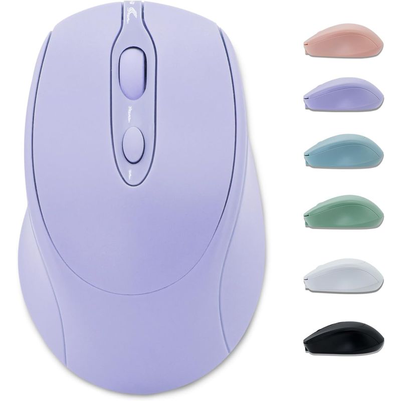 PC, gaming si accesorii - Periferice PC - Mouse - VU-TEK 127 Mouse Wireless Dual mode Bluetooth + WIFI reincarcabil - Lavanda - Infinity.ro