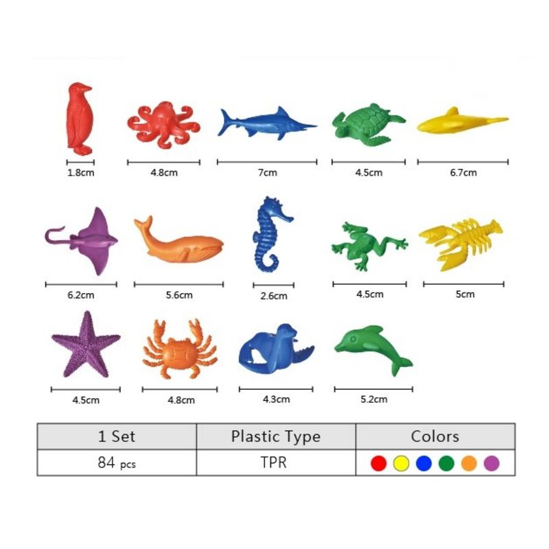 Jucarii, Copii si Bebe - Jucarii si jocuri - Jucarii & jocuri educative - Jocuri si jucarii educative - Joc educativ de sortat si numarat animale marine, 84 piese - Infinity.ro