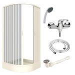 Casa si Gradina - Sanitare - Cazi si cabine de dus - Cabine dus - Pachet cabina Giove 80 AC, cu cadita si baterie dus, 80x80 cm - Infinity.ro