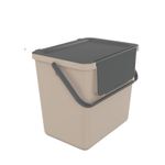 Casa si Gradina - Mobilier - Organizare si depozitare - Cosuri de gunoi - Cos gunoi reciclare stivuibil PAA-home 25L pentru sortare deseuri culoare crem inchis - Infinity.ro