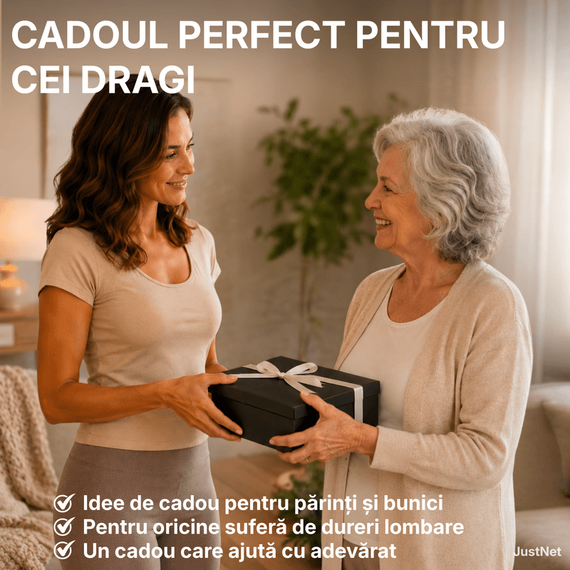 Ingrijire personala si Cosmetice - Sanatate si wellness - Articole wellness - Aparate si dispozitive de masaj - Centura masaj lombar si spate JustNet®, Wireless, Incalzire reglabila 45-65°C, Vibratii in 4 puncte, 5 intensitati masaj - Infinity.ro