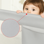 Casa si Gradina - Mobilier - Mobilier copii - Sisteme de siguranta - Set 3 Bariere Siguranta Pat Copil HappyKID 3x200cm Gri, Inaltime Reglabila 68-98cm, Protectie Cadere Bebelusi, Universal - Infinity.ro