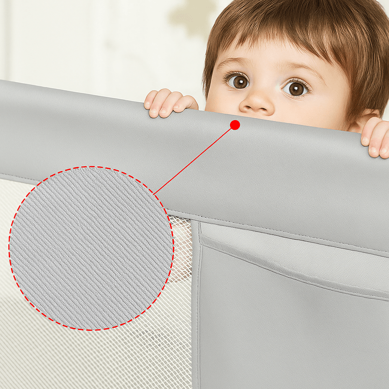 Casa si Gradina - Mobilier - Mobilier copii - Sisteme de siguranta - Set 3 Bariere Siguranta Pat Copil HappyKID 3x200cm Gri, Inaltime Reglabila 68-98cm, Protectie Cadere Bebelusi, Universal - Infinity.ro