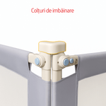Casa si Gradina - Mobilier - Mobilier copii - Sisteme de siguranta - Set 3 Bariere Siguranta Pat Copil HappyKID 3x200cm Gri, Inaltime Reglabila 68-98cm, Protectie Cadere Bebelusi, Universal - Infinity.ro