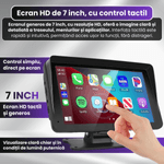 Auto si Moto - Electronice auto - Navigatii GPS - Navigatie auto Ellitiq® ecran HD 7" tactil, GPS, Android Auto & Apple CarPlay wireless, Mirror, Dual Zone,BT/FM/AUX,64GB - Infinity.ro