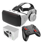 Laptop, Telefoane si Tablete - Wearables si gadgeturi - Ochelari VR si accesorii - Ochelari VR - Ochelari VR Ellitiq® 3D + casti 9D & gamepad, lentile HD reglabile, Android/iOS 4.7–7.8", 360°, jocuri & filme, alb - Infinity.ro