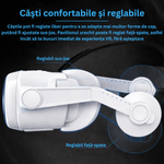 Laptop, Telefoane si Tablete - Wearables si gadgeturi - Ochelari VR si accesorii - Ochelari VR - Ochelari VR Ellitiq® 3D + casti 9D & gamepad, lentile HD reglabile, Android/iOS 4.7–7.8", 360°, jocuri & filme, alb - Infinity.ro