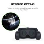 Laptop, Telefoane si Tablete - Wearables si gadgeturi - Ochelari VR si accesorii - Ochelari VR - Ochelari VR Ellitiq® 3D cu casti stereo & controller BT, Android/iOS 4.7–6.6", lentile HD 120°, reglabile, design miopie - Infinity.ro