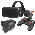 Laptop, Telefoane si Tablete - Wearables si gadgeturi - Ochelari VR si accesorii - Ochelari VR - Ochelari VR Ellitiq® 3D cu casti stereo & controller BT, Android/iOS 4.7–6.6", lentile HD 120°, reglabile, design miopie - Infinity.ro