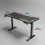 PC, gaming si accesorii - Gaming - Accesorii gaming - Birouri gaming - Birou Gaming RGB, Reglabil Electric inaltime, QOVA®, Blat Sticla Securizata, Inaltime Ajustabila 72-117cm,LED RGB - Infinity.ro